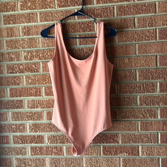 Express Tops - Express Body Contour Peach Bodycon Bodysuit Size Medium
